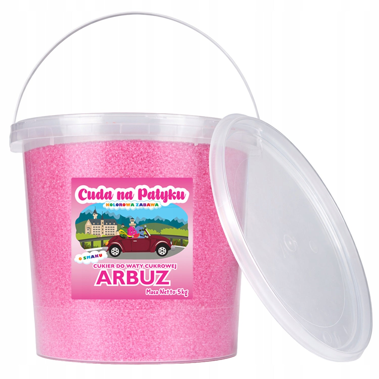 Colorful Sugar for Cotton Candy Flavoured for Machines 5 kg Watermelon Packaging status original