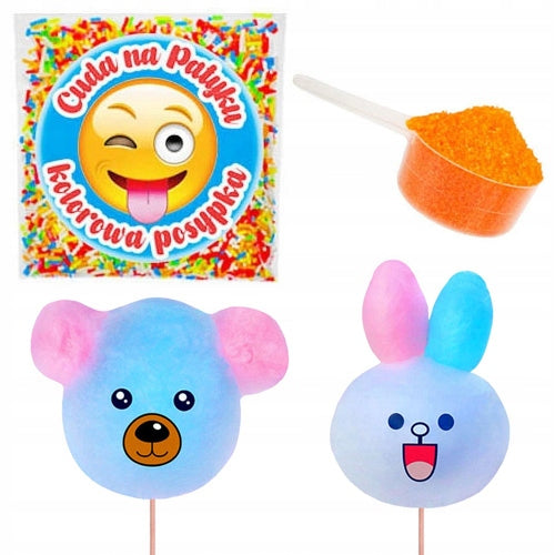 Colorful Sugar for Cotton Candy for Flavour Machine STICKS SET 8x100g Manufacturer code Zestaw 8 kolorowych cukrów do waty cukrowej
