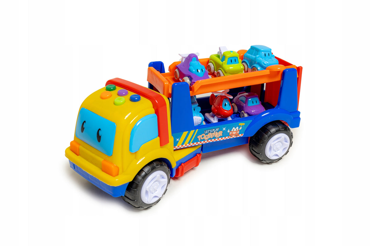 Colorful TIR with Floor Tow Truck + Car | Sound | 18m+ INTERACTIVE TOY Manufacturer code DH969-K10