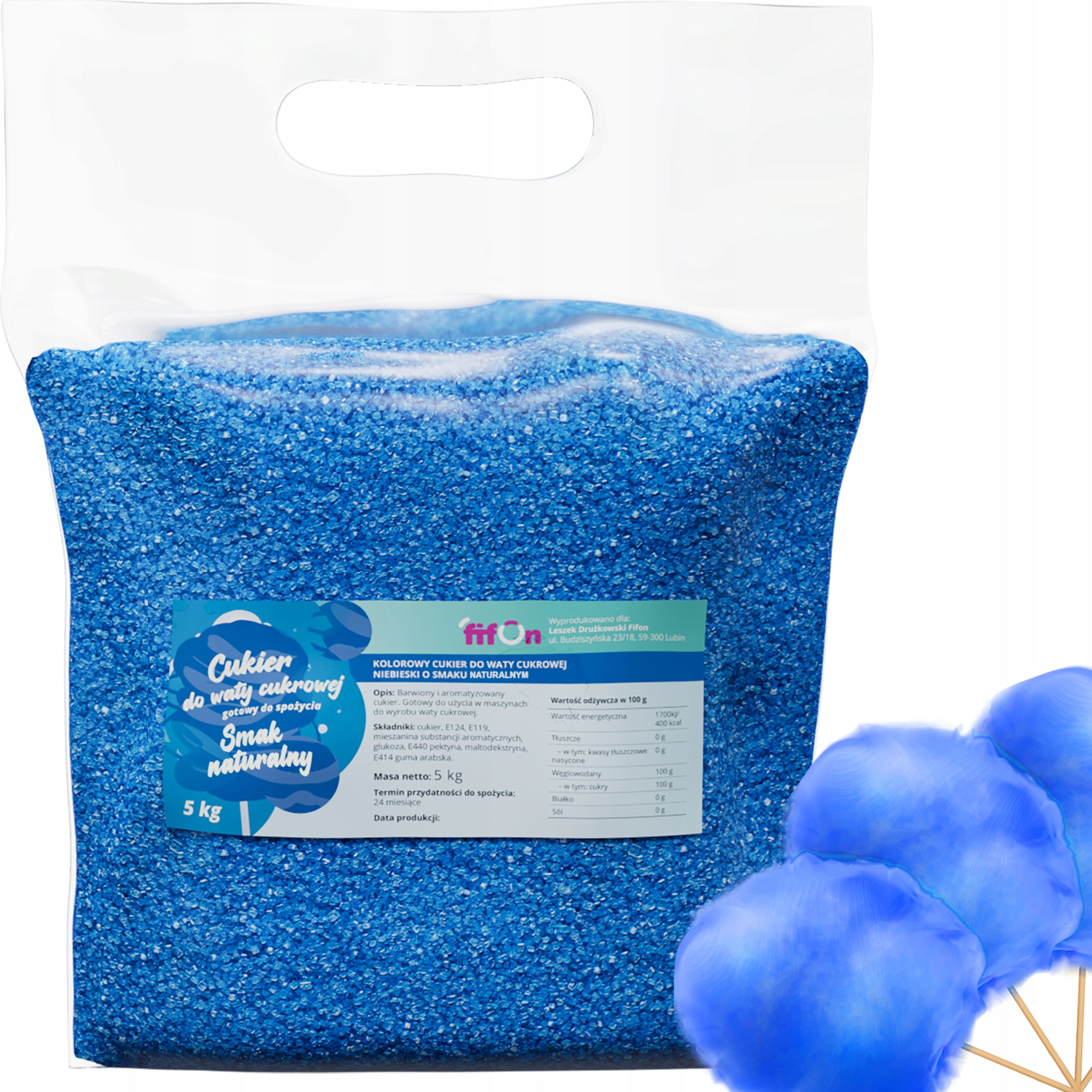 ColourED SUGAR FOR COTTON CANDY 5kg BLUE