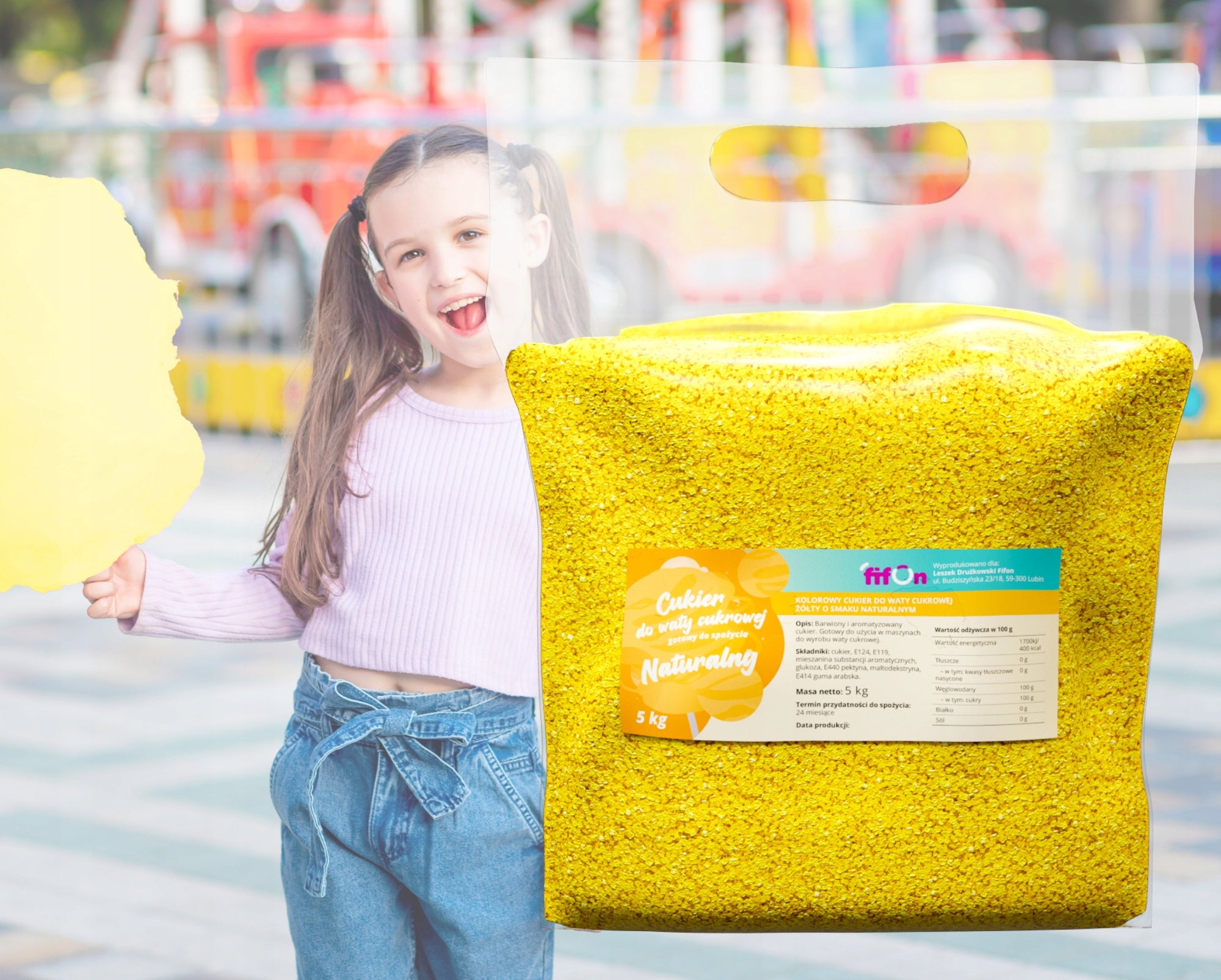 ColourED SUGAR FOR COTTON CANDY 5kg YELLOW Brand no brand