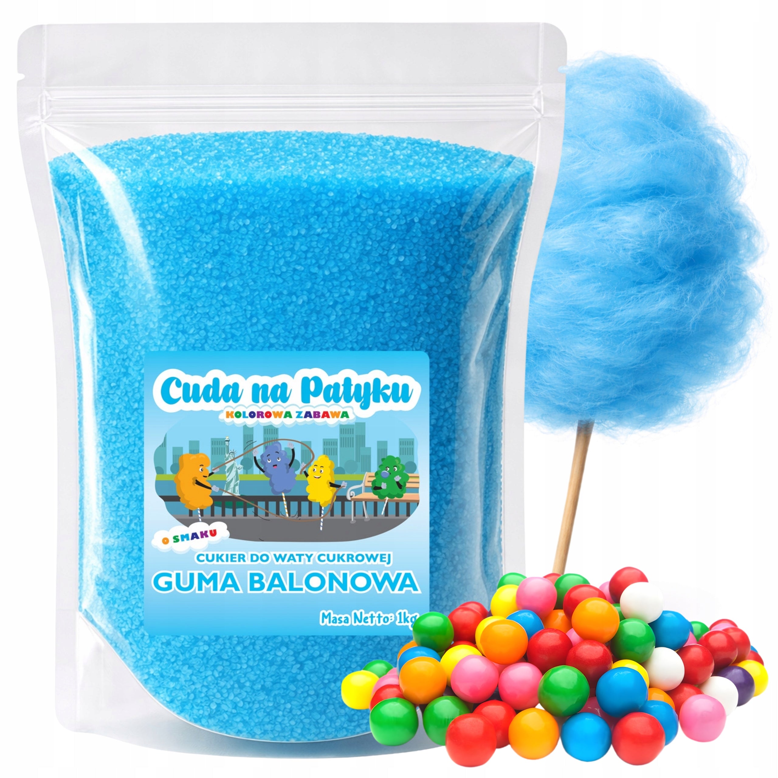Colourful Cotton Candy Sugar for Taste Machine BALLOON GUM 1 KG