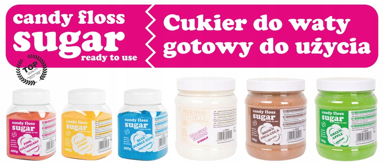 Colourful Sugar For Cotton Candy SET 8pcs. 400g Brand GSG24
