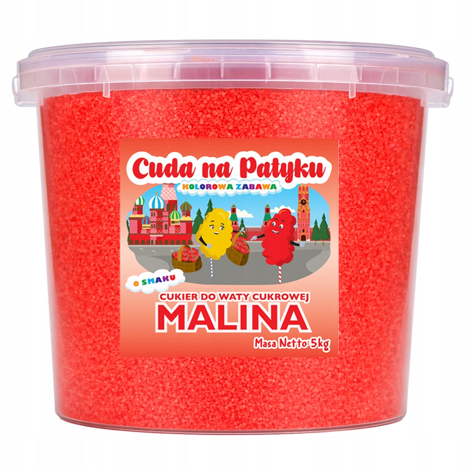 Colourful Sugar for Cotton Candy Flavoured for Machines 5 kg Raspberry
