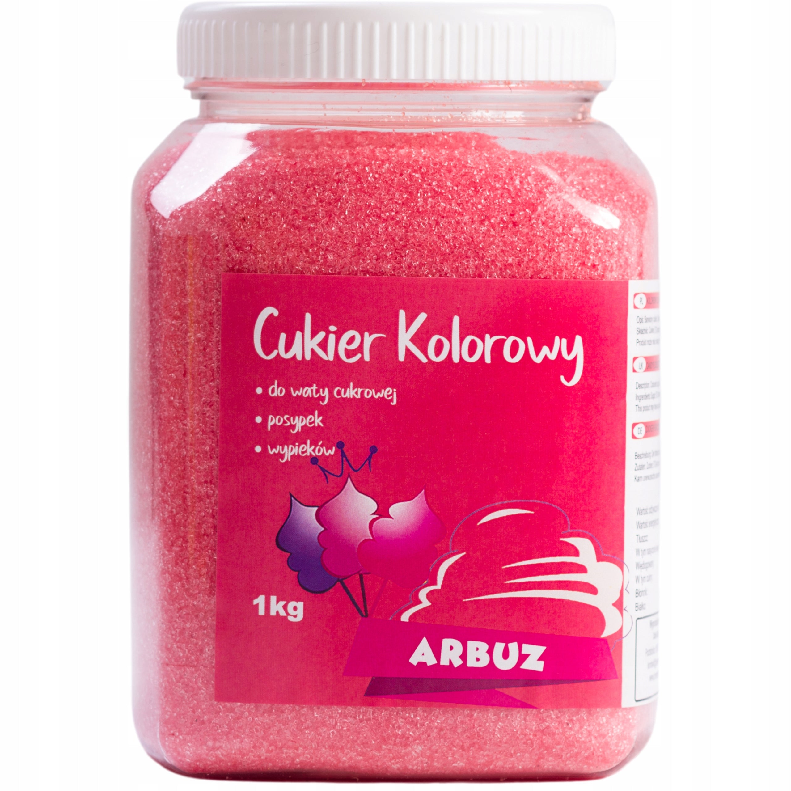 Colourful sugar for cotton candy Watermelon 1kg