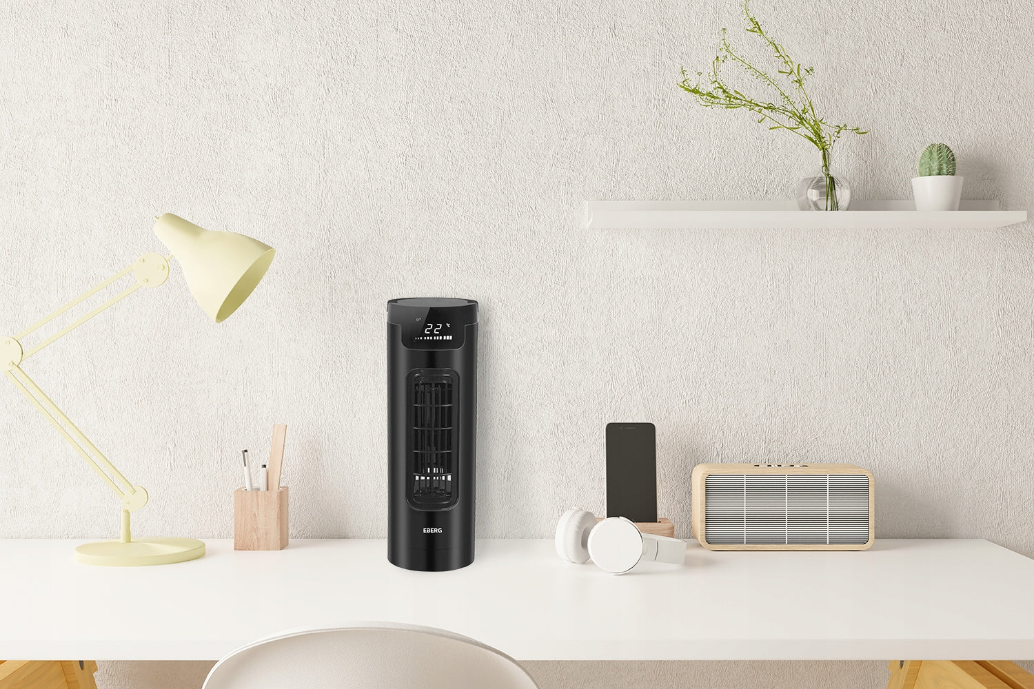 Column Desk Fan AIRO35 Fan Quiet LED Matte Standing+Pilot Fan type table
