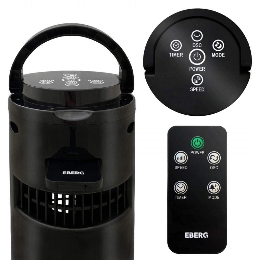 Column Desk Fan AIRO35 Fan Quiet LED Matte Standing+Pilot Power supply mains