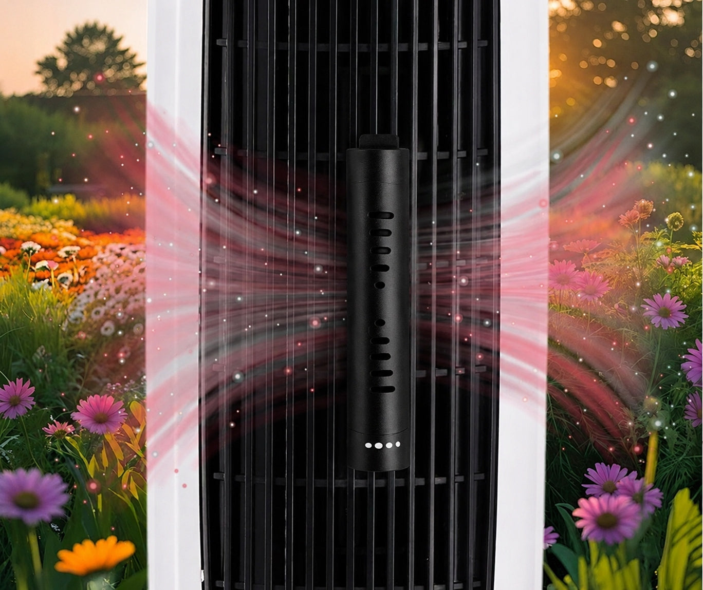 Column Fan Silent Powerful Large 110cm LED BYRGEN 60W AROMA IONIZATION Dominant color white