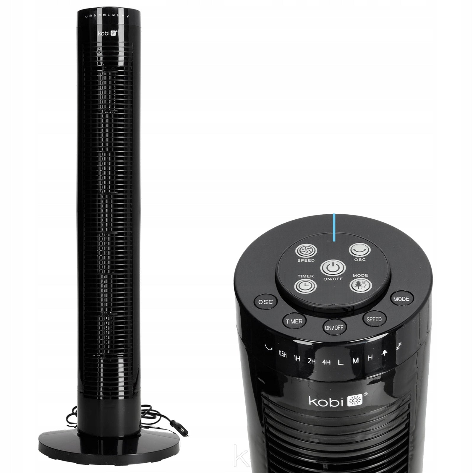 Column Fan Tuba Air Circulator Windmill Standing Black 45W