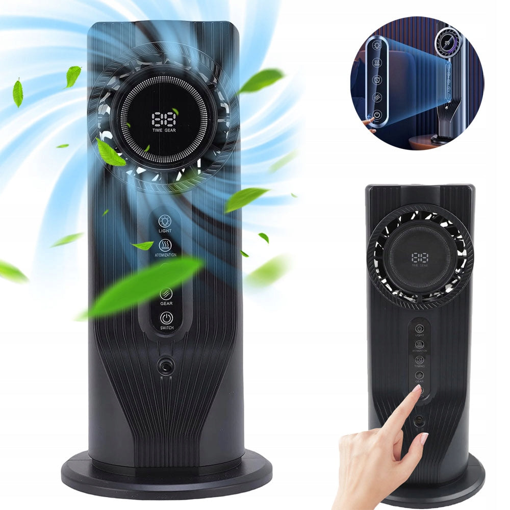 Column Fan With Humidification Air Conditioner 6 Gear Timer 1-6h Black