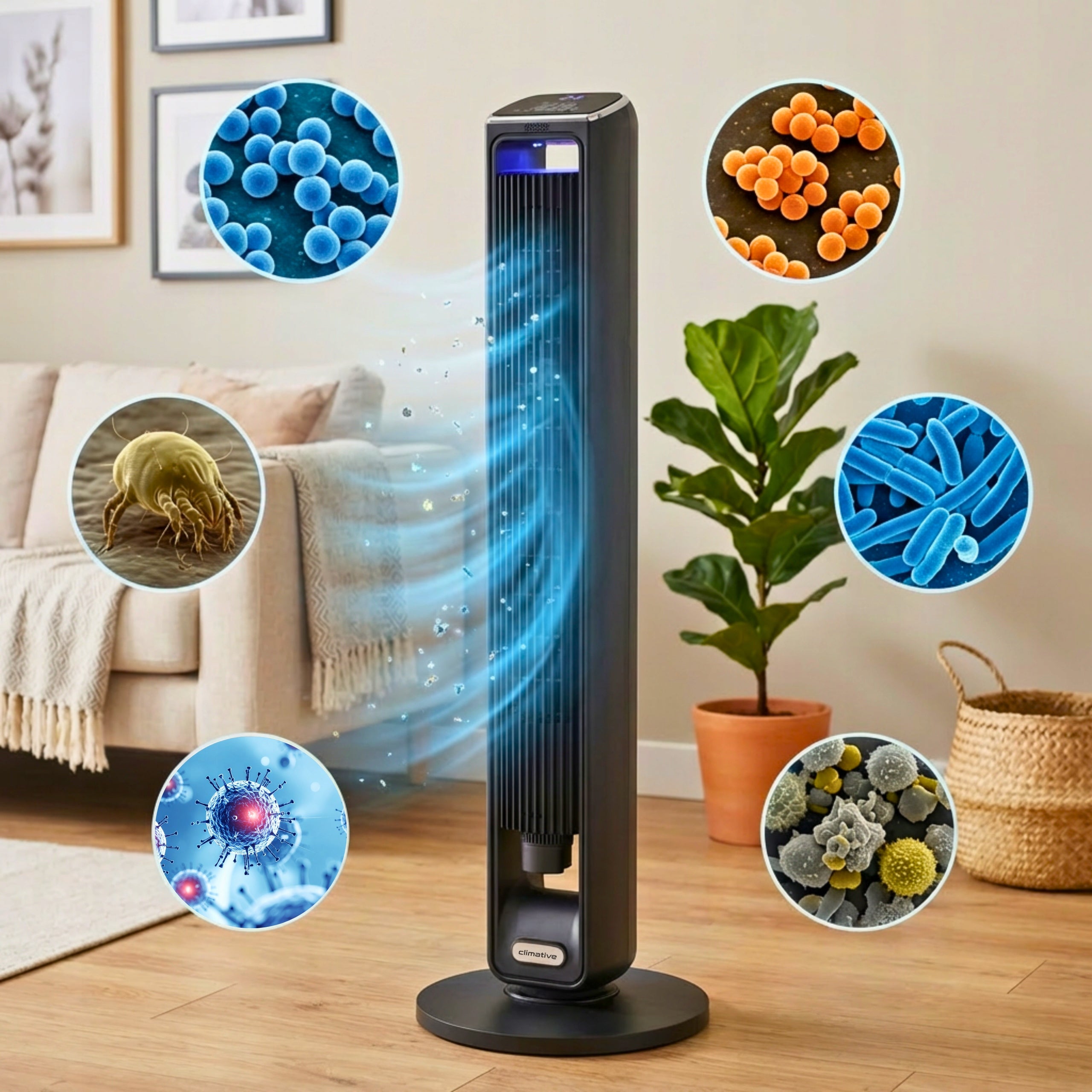 Column fan AROMA fan STANDING quiet +WiFi +IONIZATION+SCENT Brand Climative