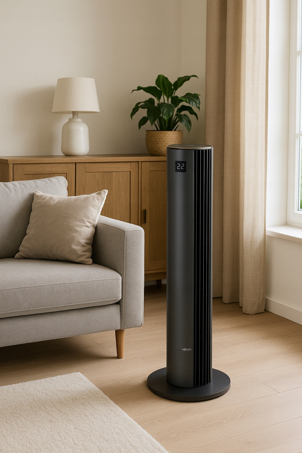 Column fan HEVA MOX floor fan standing silent LED +pilot Model Wentylator stojący HEVA MOX 77cm Timer Pilot LED