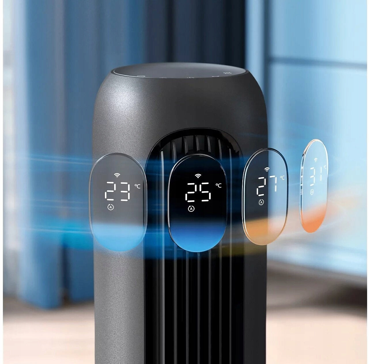 Column fan PHILIPS CX7550/01 Dark grey Dominant color black