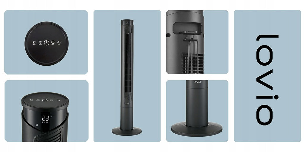 Column fan floor standing fan PILOT BLACK XXL 118cm quiet Packaging status original