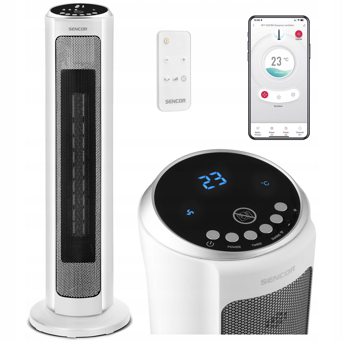Column heater apron heater Sencor SFH8994WH WiFi smart PILOT