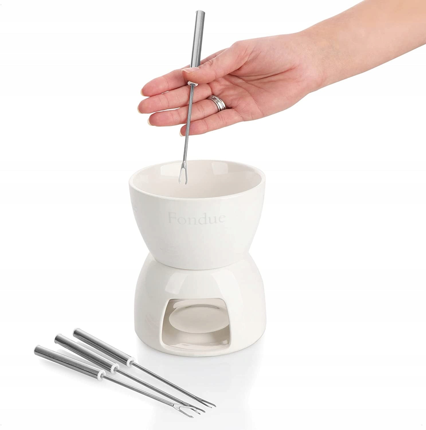 Com-four FONDUE FOR CHOCOLATE PORCELAIN SET Brand no brand