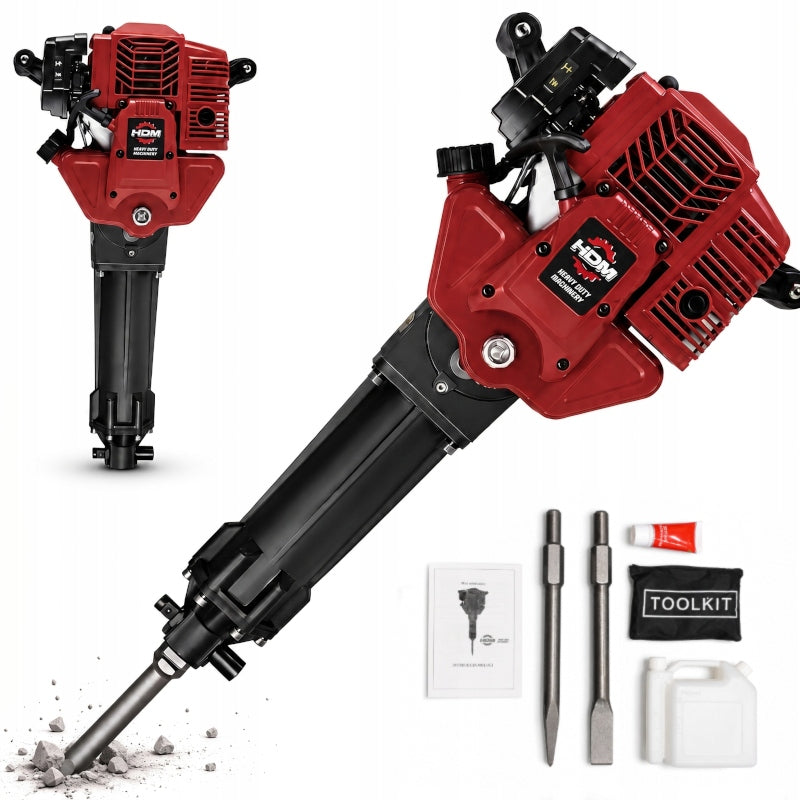 Combustion Demolition Hammer 52cc Impact HDM HJ95A for Asphalt Concrete Cube