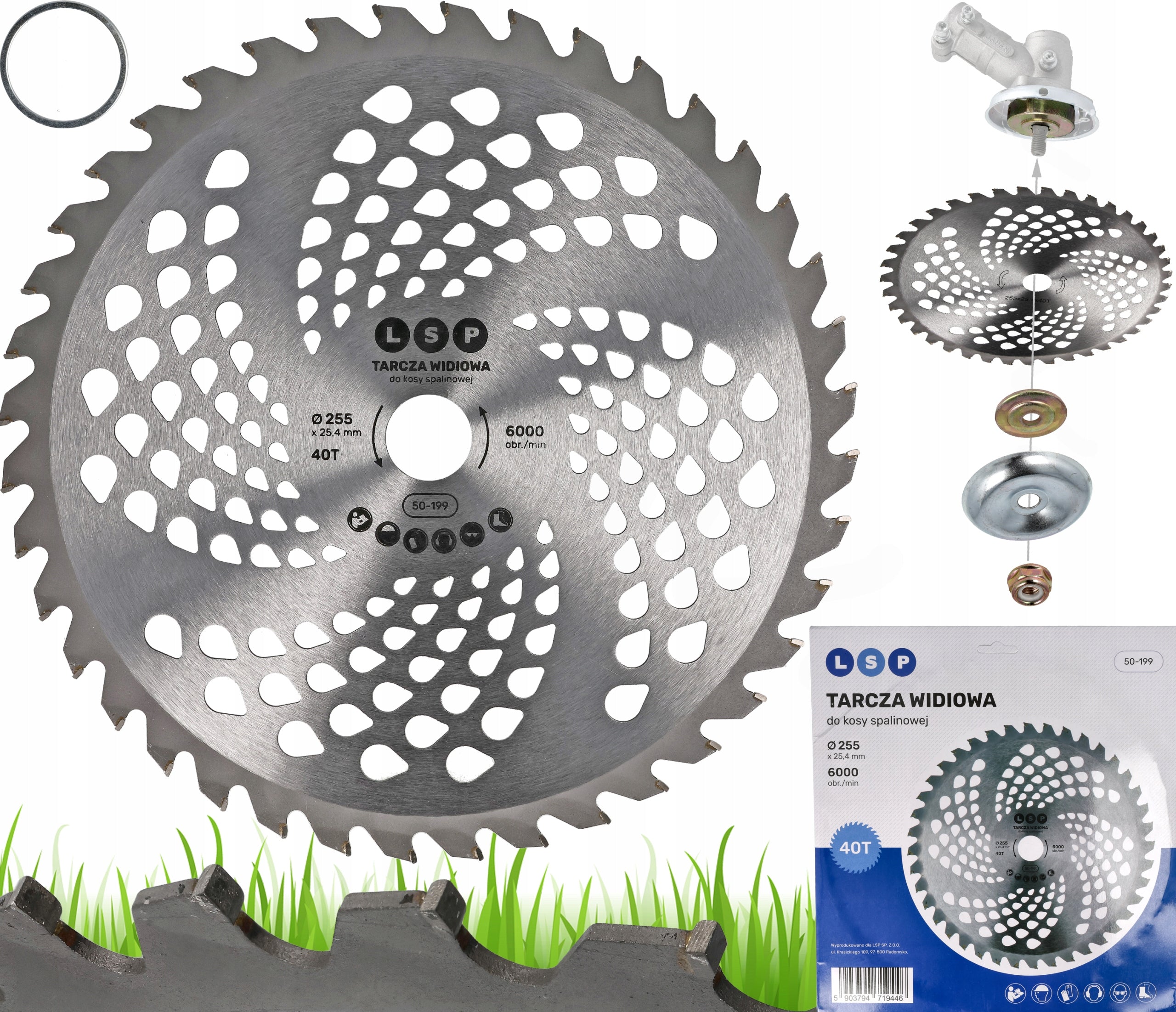 Combustion Scythe Disc Cutting Widow + Attachment For Lawn Mower Trimmer