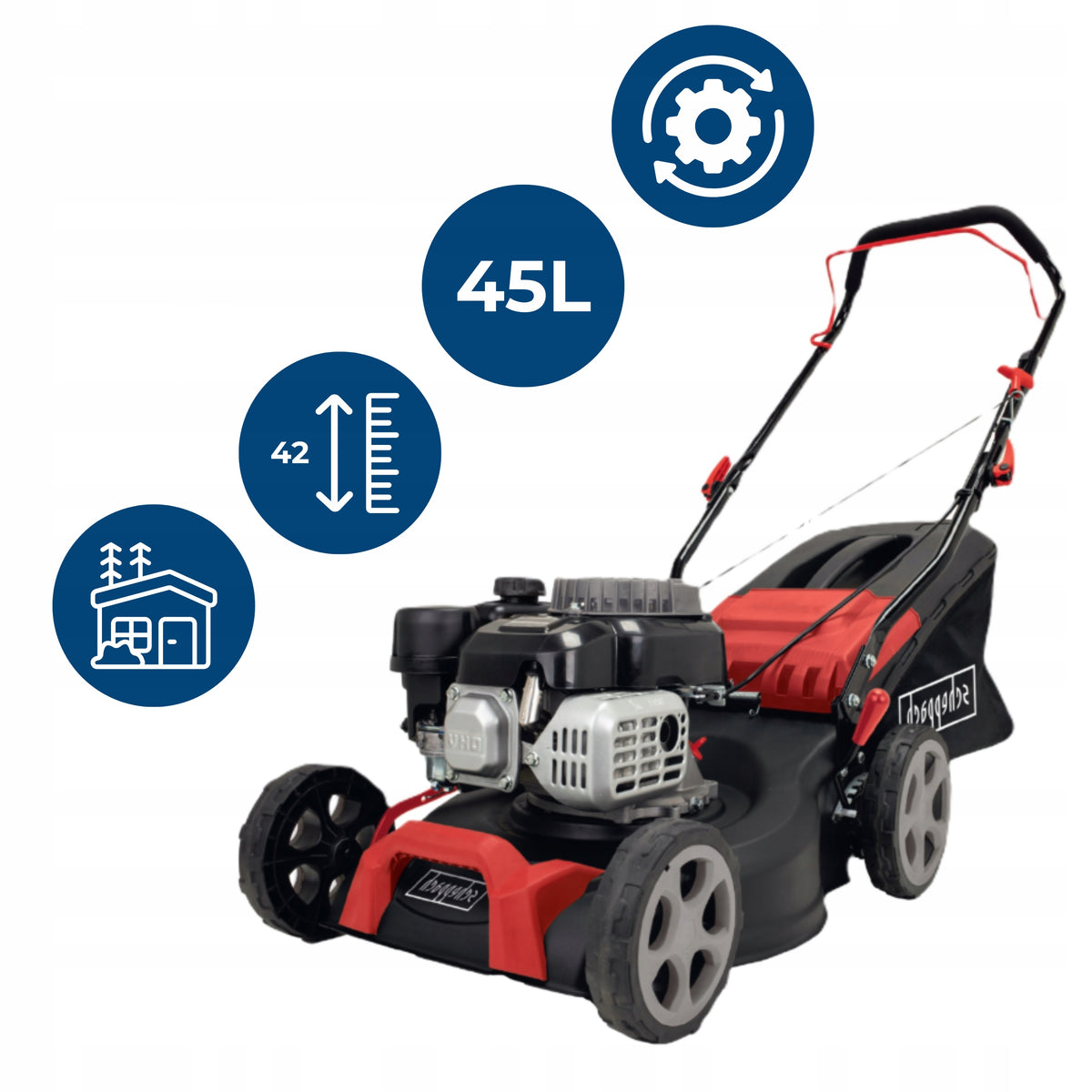 Combustion mower Scheppach Light 42cm Spare Knives and Oil 0,6L MP132-42 Brand Scheppach