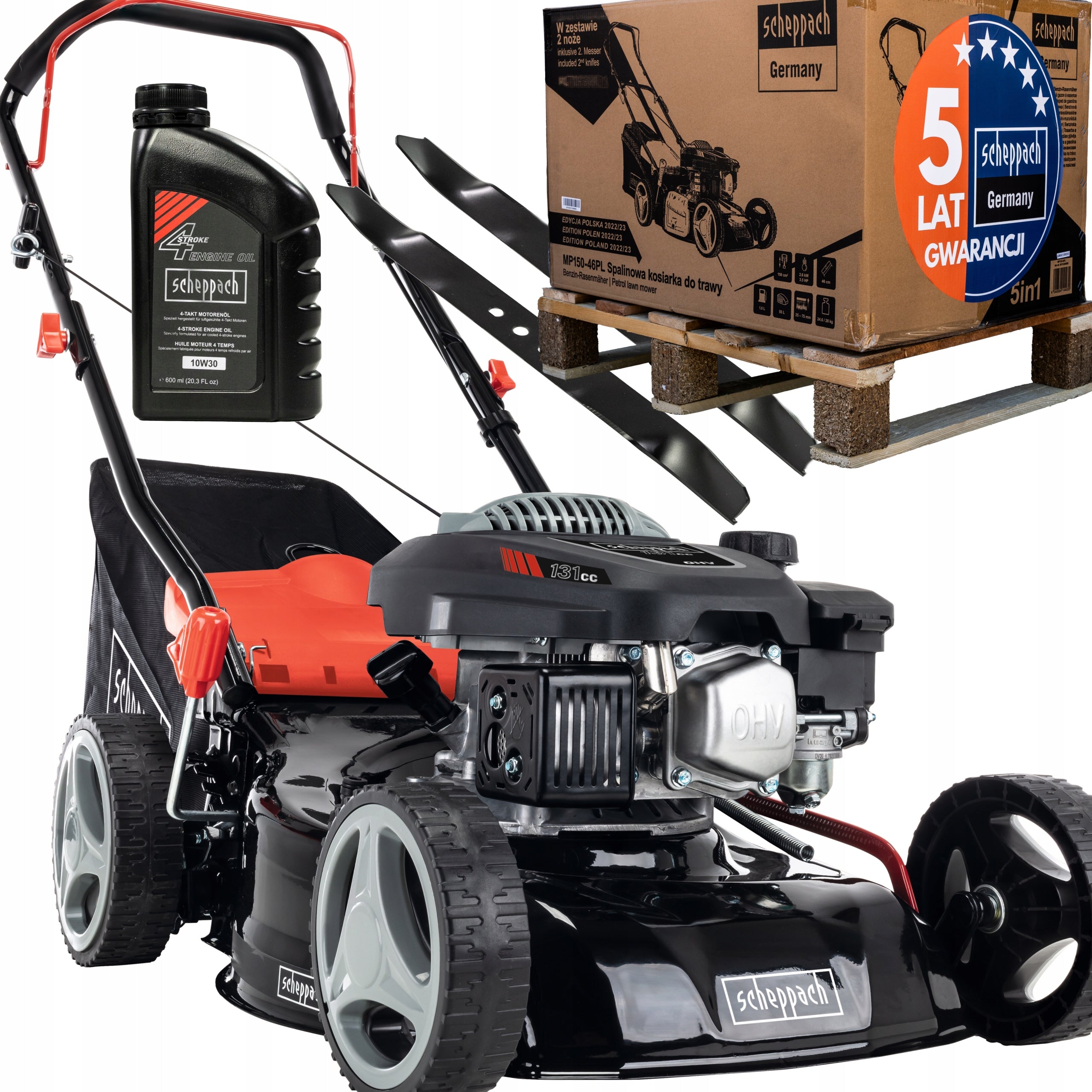 Combustion mower Scheppach Light 42cm Spare Knives and Oil 0,6L MP132-42 Manufacturer code Scheppach MP132-42 SCH59112629958