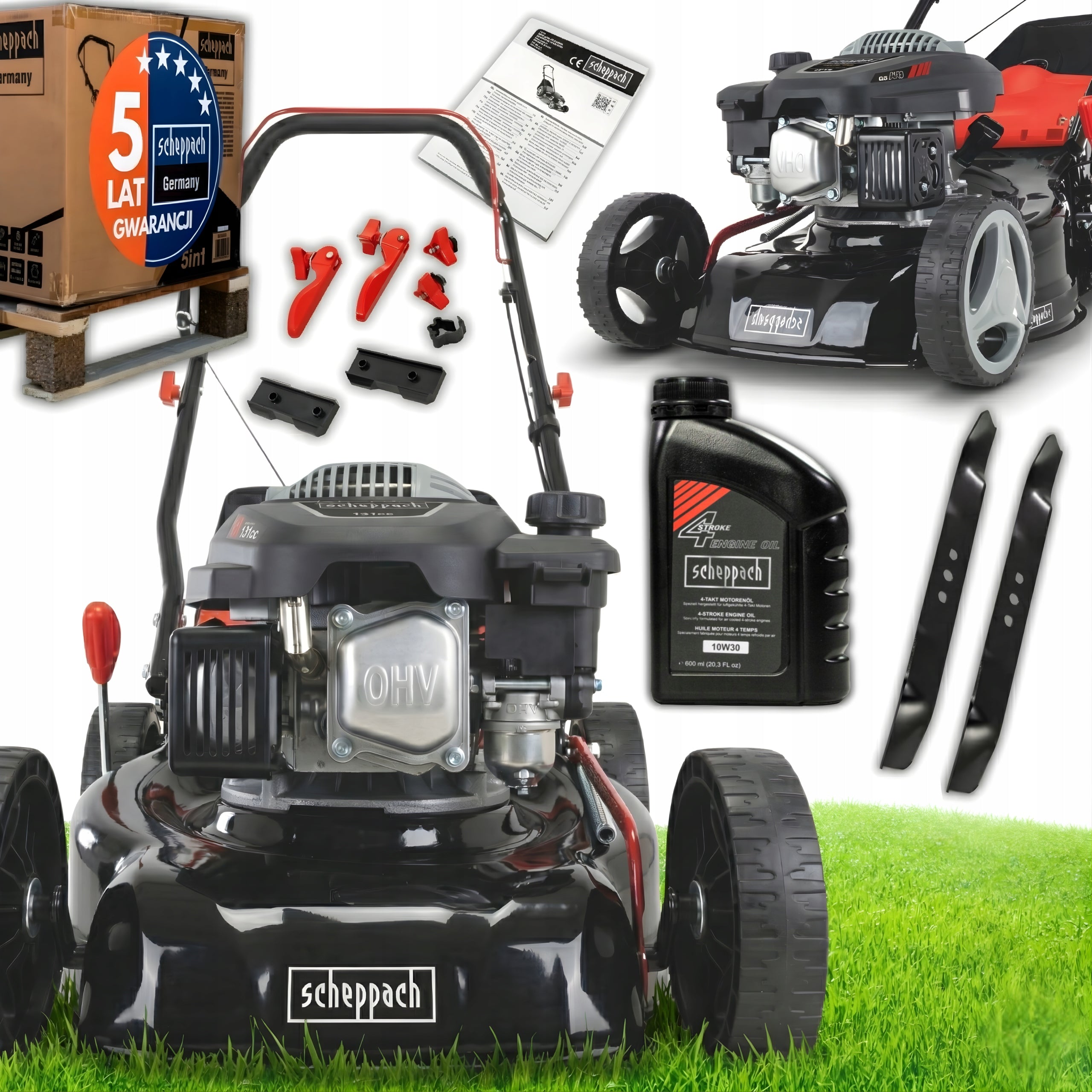 Combustion mower Scheppach Light 42cm Spare Knives and Oil 0,6L MP132-42