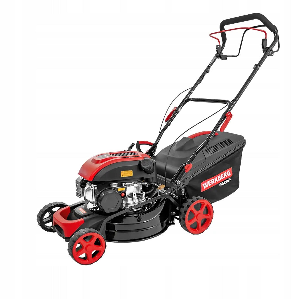 Combustion mower with Drive 149CC 41cm Mulching Adjustment WERKBERG 50L Packaging status original