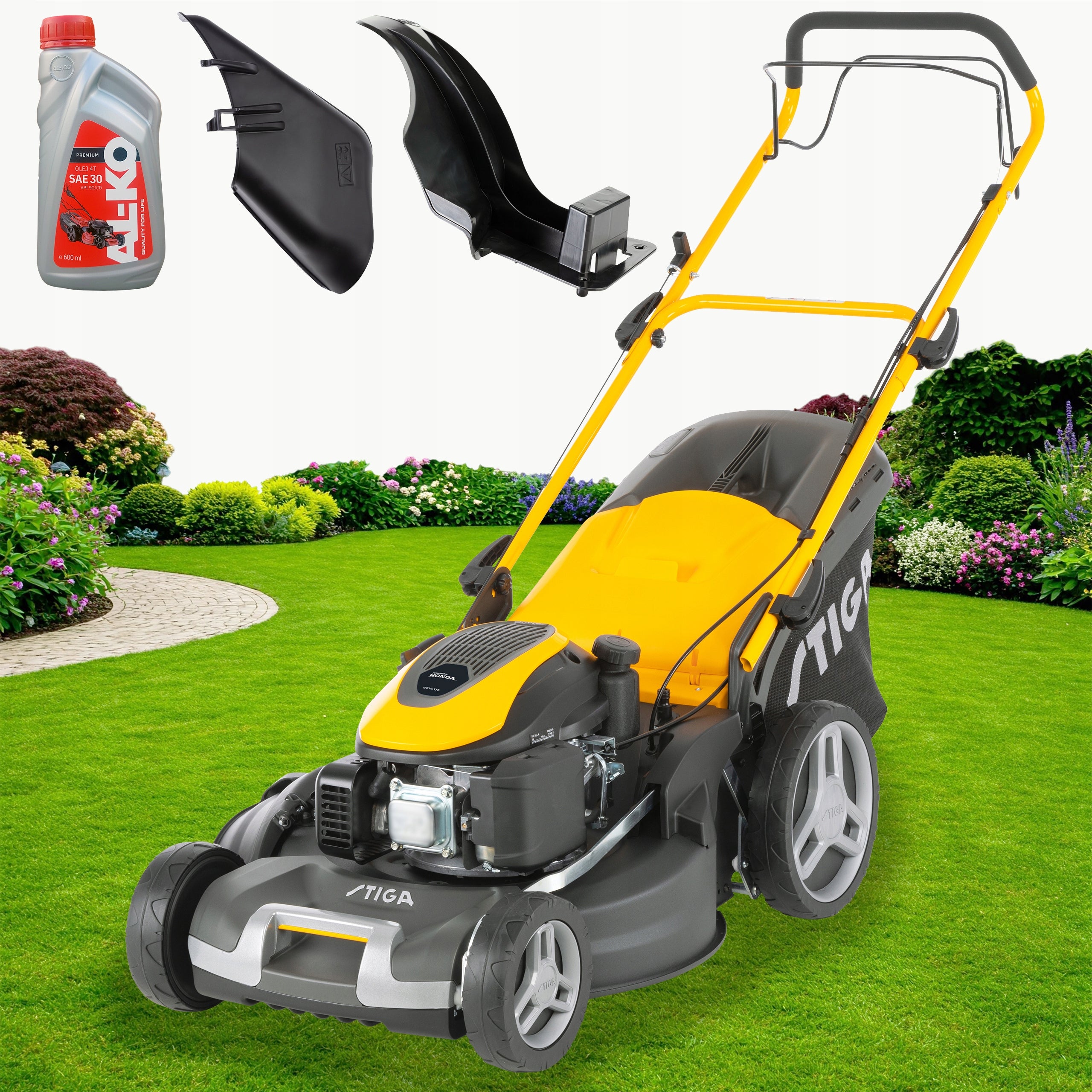 Combustion mower with basket STIGA Combi 55 SQ H Honda 5,2 HP 4in1 Set