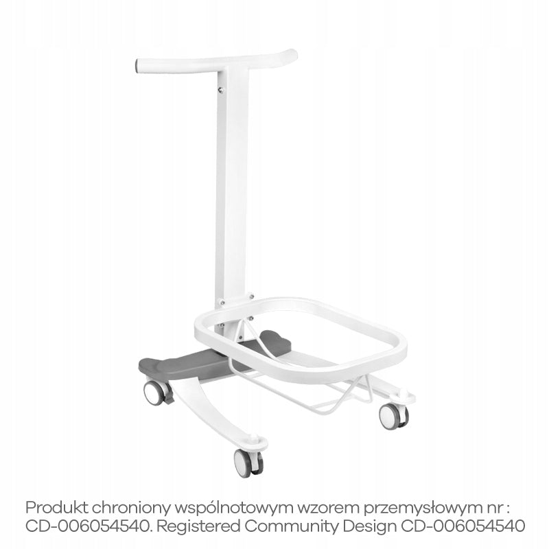 Comfort pedicure tray on wheels with Lift function Furniture depth 123 cm