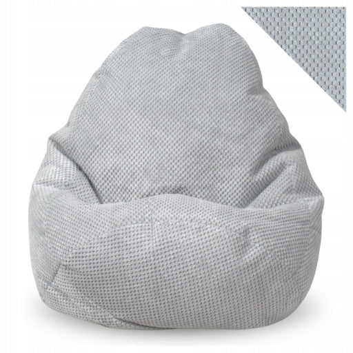 Comfortable Armchair Pouf Bag Sako 60x50cm Soft Plush Grey Light Seat