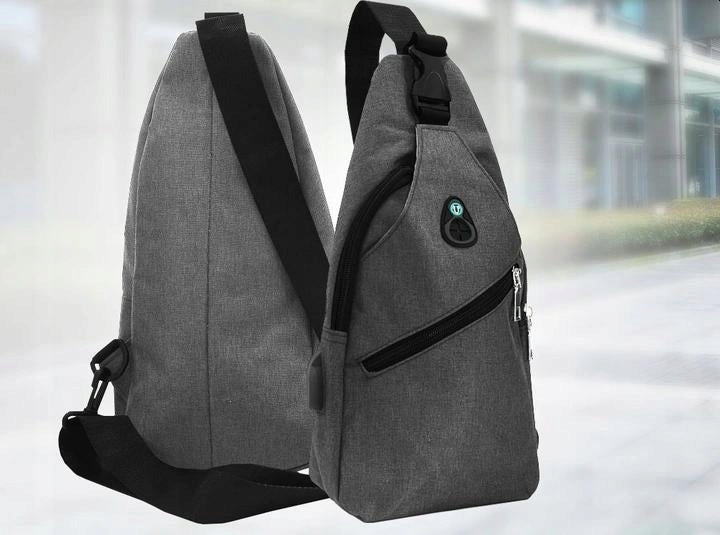 Comfortable One-Shoulder Sports Backpack Black Color gray