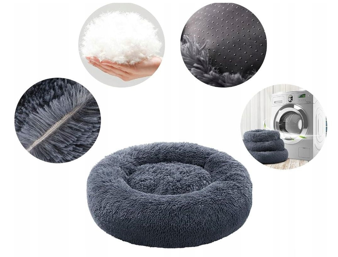 Comfortable dog and cat bed MILO 80 cm, fluffy, non-slip