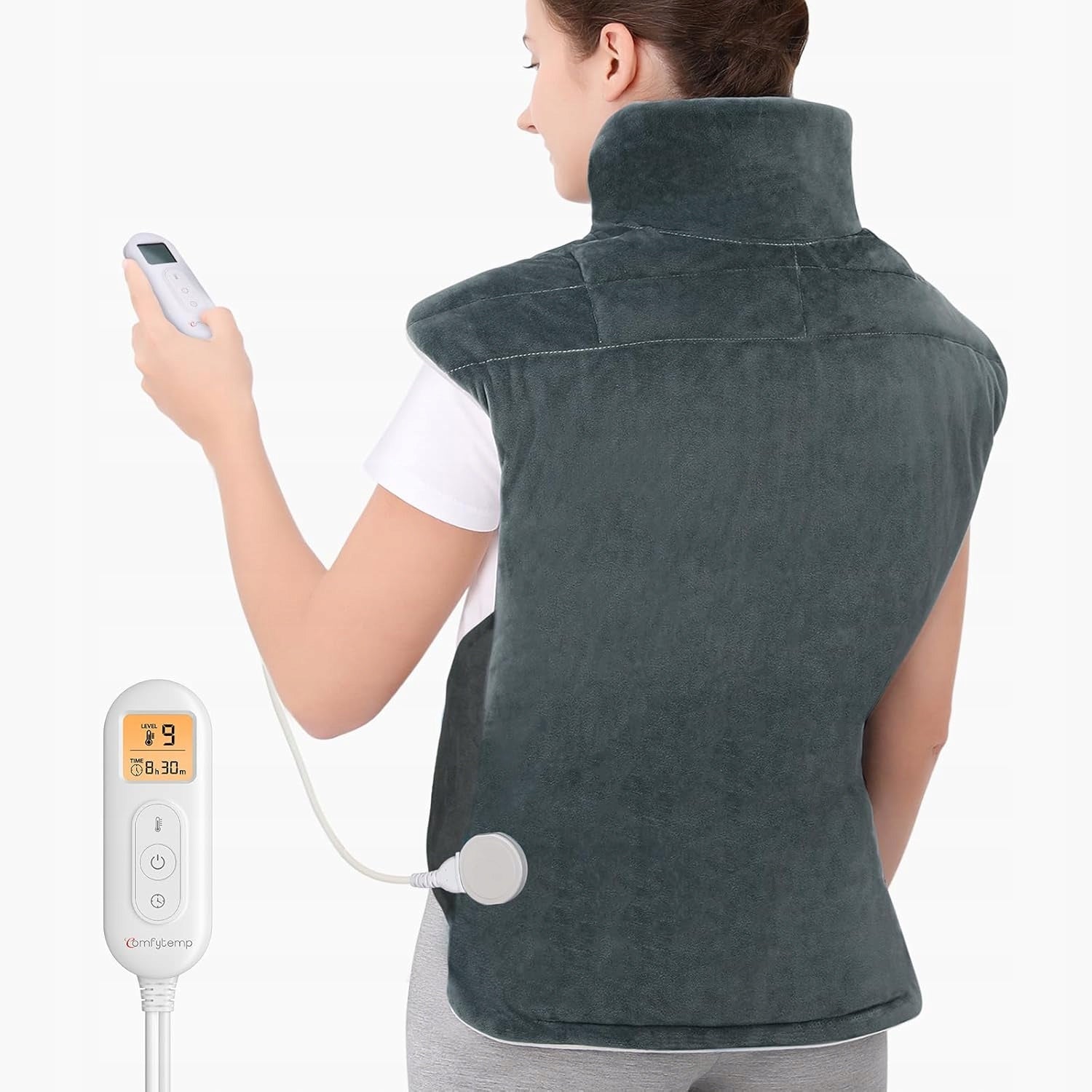 ComfyTemp K9066 Weighted back heating pad neck shoulders with remote control