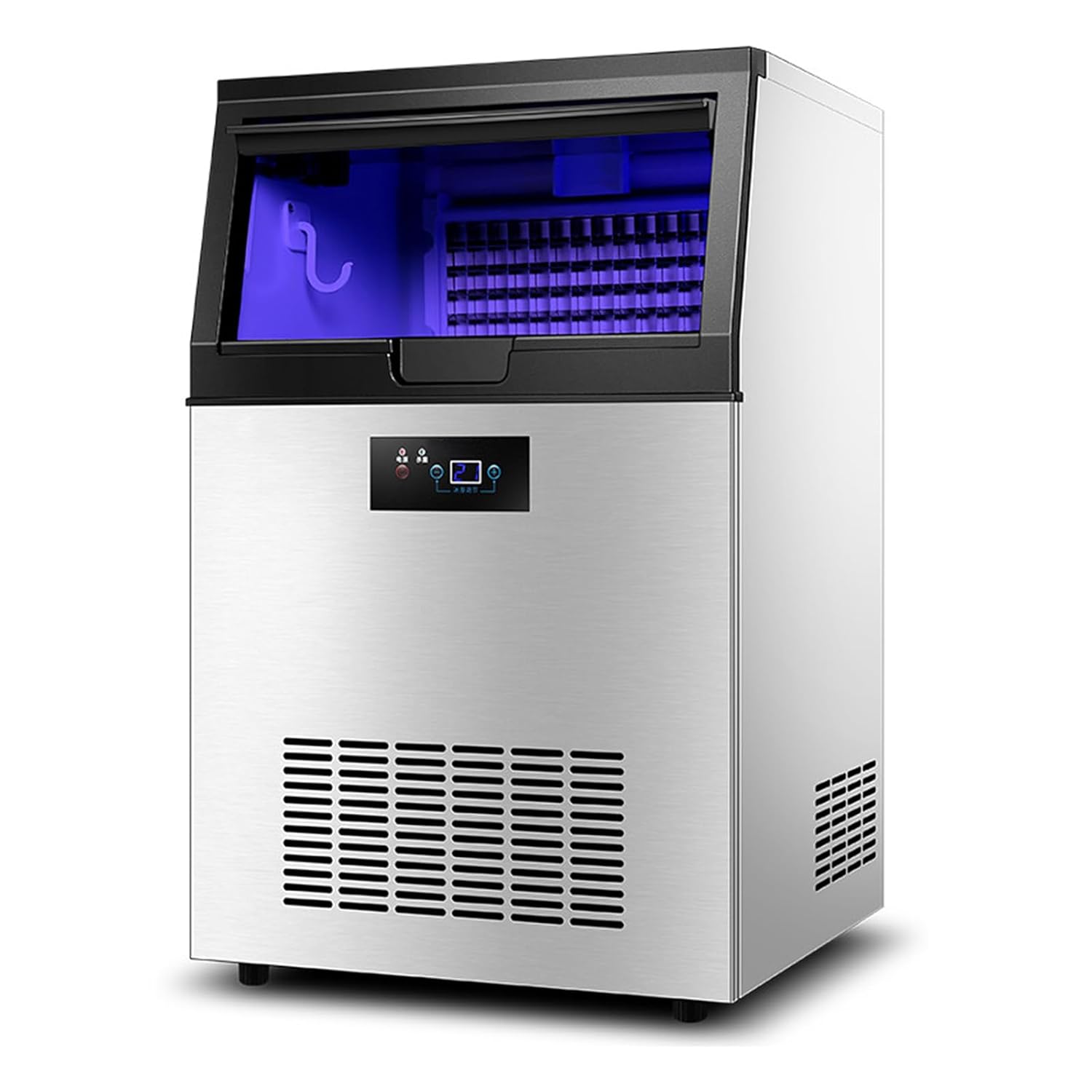 Commercial 350W Ice Maker – 60kg/24h, 40 Cubes in 8-15 Min, LCD Display Manufacturer code 860KGSYZBJ00000001V2
