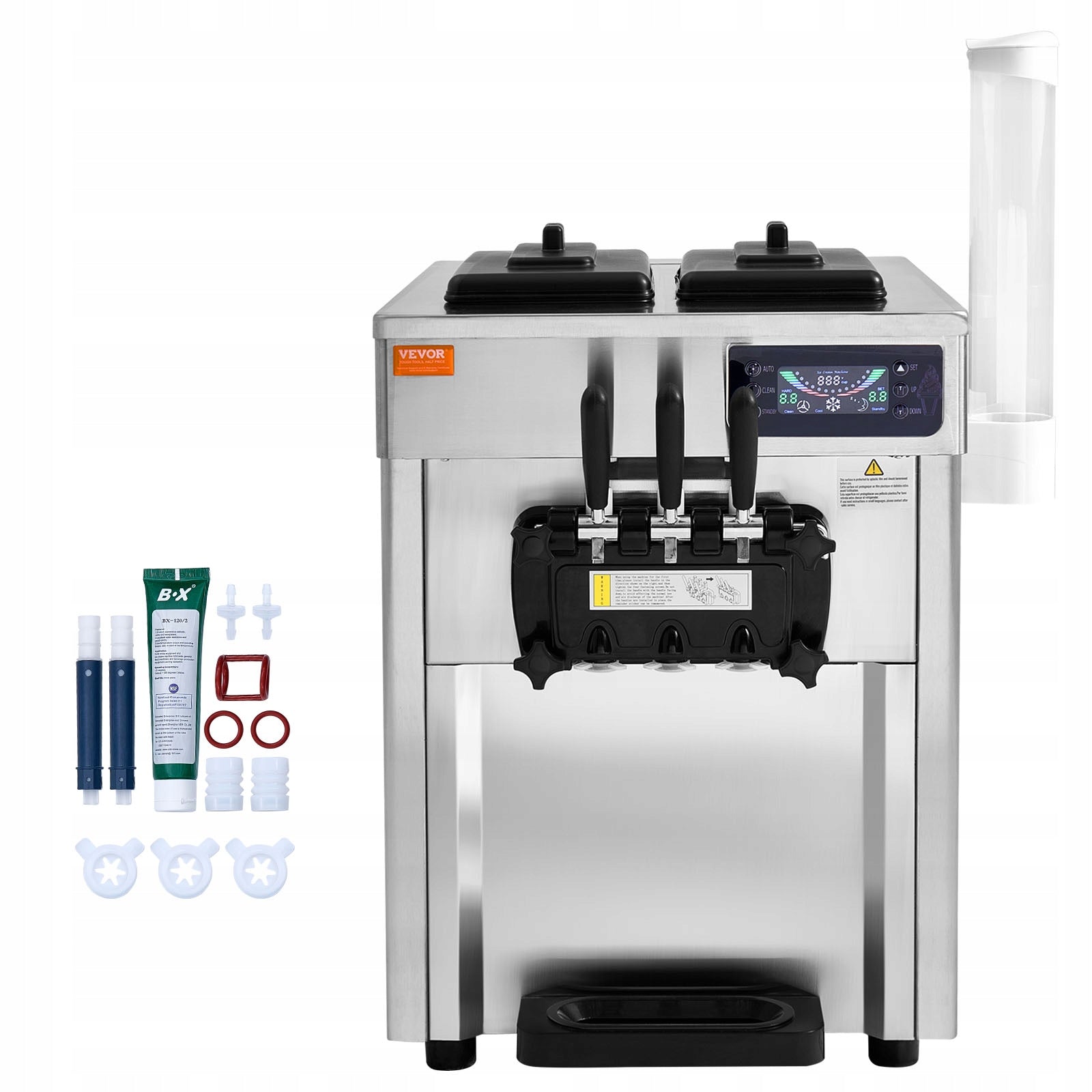 Commercial Ice Cream Machine 18-28L/H 3Tastes 2x5,5L For Bar Restaurant Brand Vevor