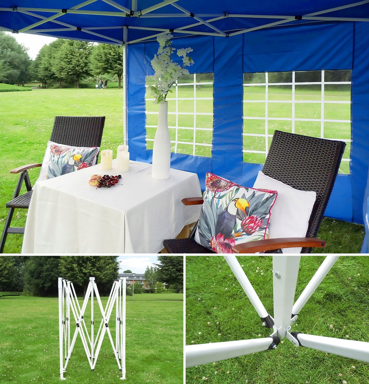 Commercial Pavilion Express Garden Tent 3x4,5m PROFESIONAL Color blue