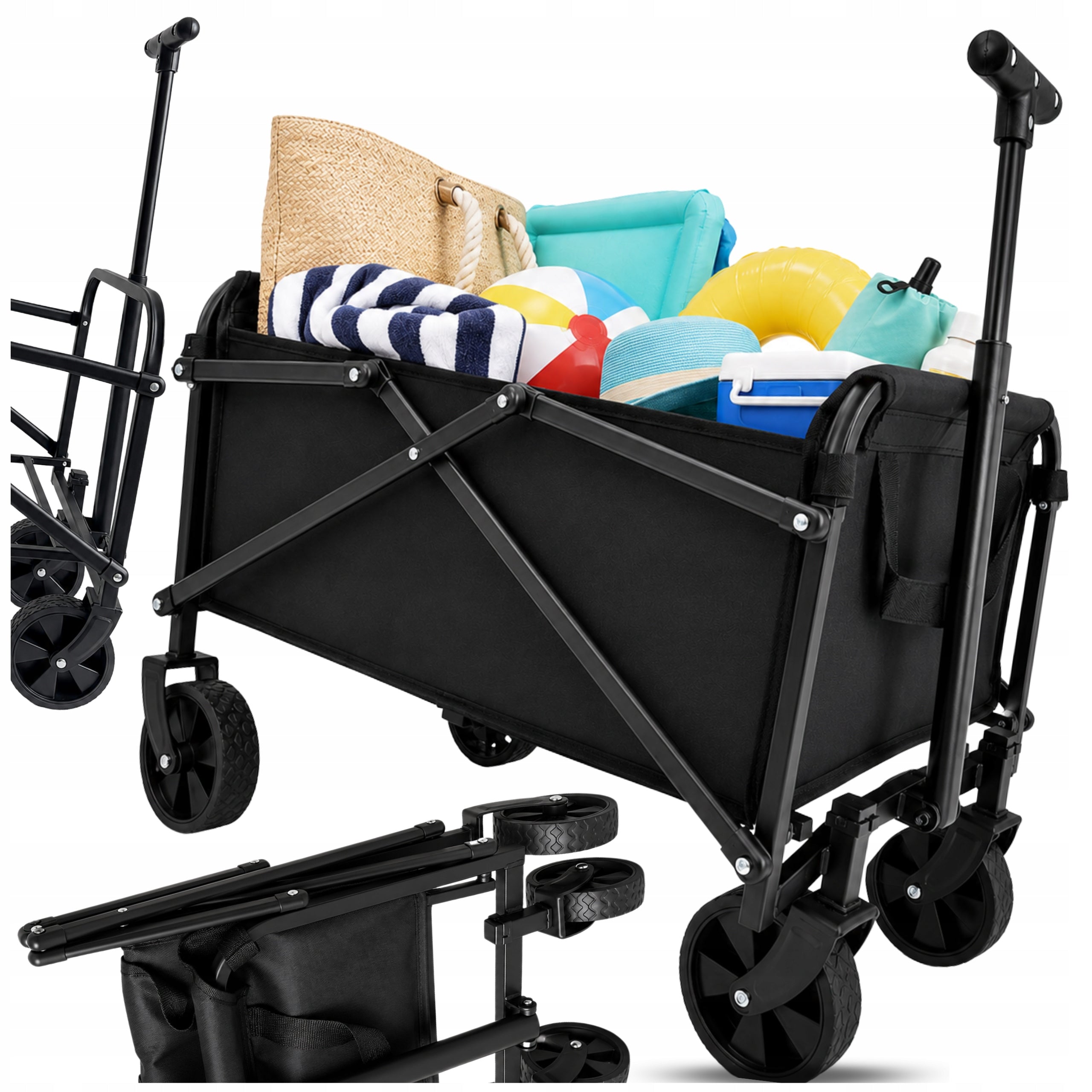 Compact Folding Mini Garden CART BEACH Transport with Black