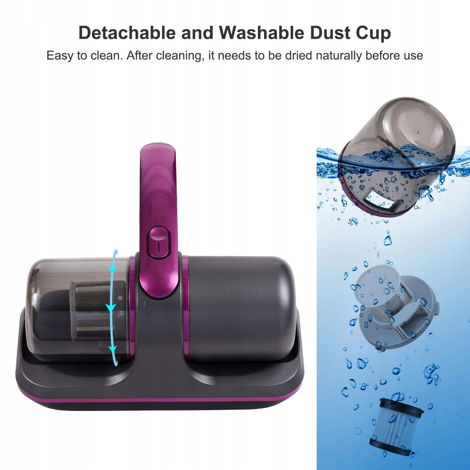 Compact Matress Purified Vacuum Cleaner 100W Handheld Cordless with 35