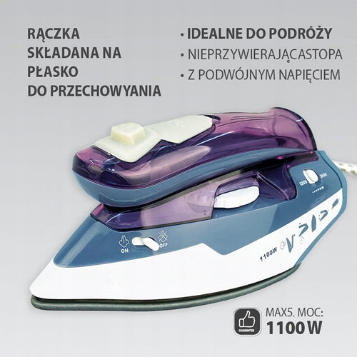 Compact Portable Steam Travel Iron 1100W | Maestro MR-317T Brand Maestro