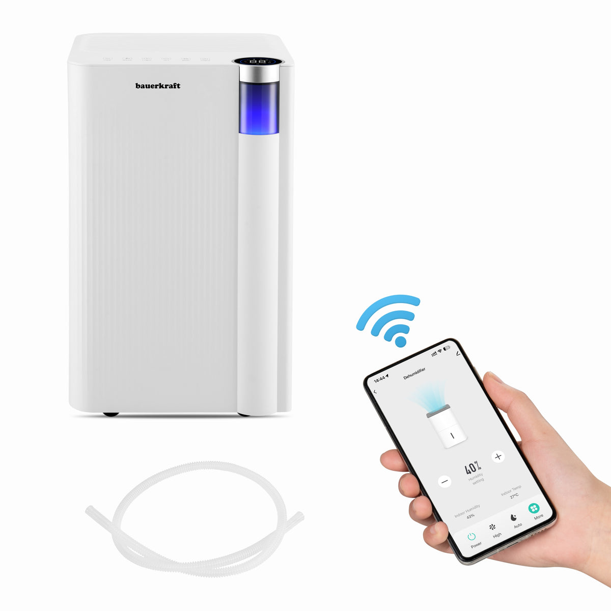 Compact dehumidifier moisture absorber Bauerkraft 12l/24h timer