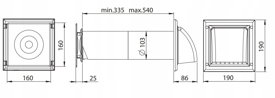 Compact recuperator Awenta HRV100P Range of energy efficiency classes A+ - G