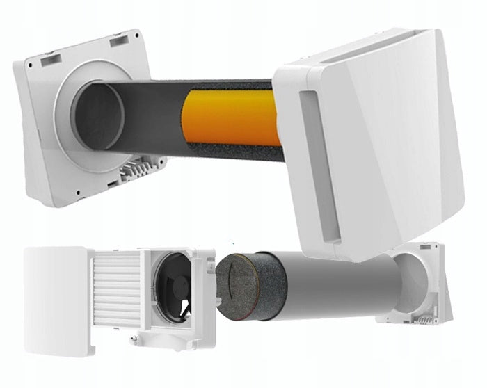 Compact wall recuperator REQU2 + 100 remote control 30m3/h humidity sensor Manufacturer code Rekuperator decentralny REQU 2 + 100
