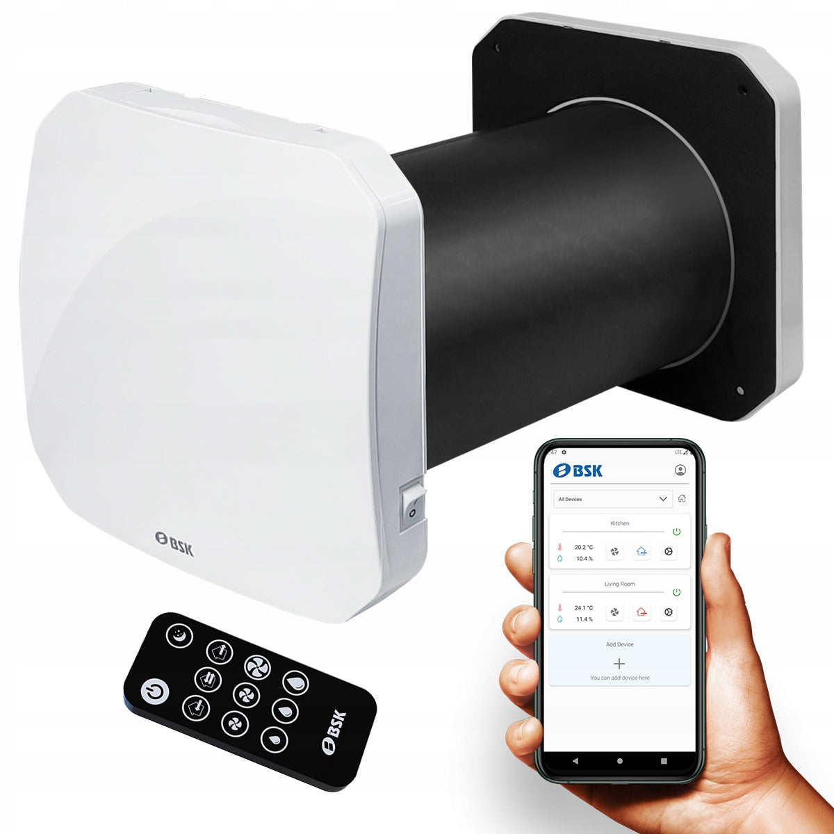 Compact wall recuperator ZEPHYR 160 remote control 60m3/h Hygrostat WiFi