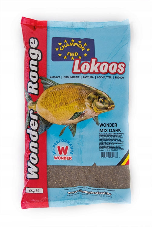 Competition Fishing Bait Champion Feed WONDER MIX DARK 2KG FEEDER