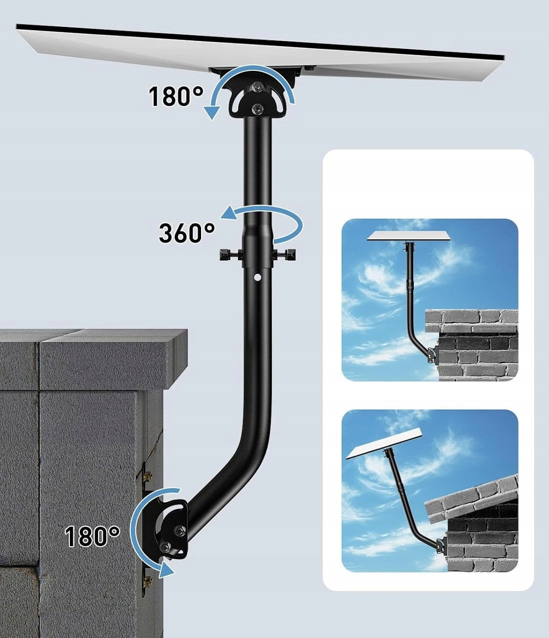 Complete Set Wall Mount for Starlink Gen 3 Adjustable Retractable V3 Manufacturer code Uchwyt Ścienny do Starlink Gen 3 V3