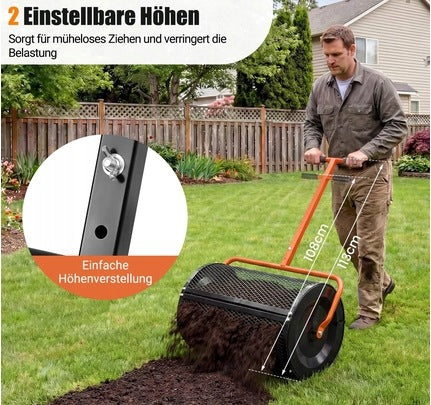 Compost, peat and sand spreader 77 l mesh drum, Ø40 x 61 cm Packaging status original