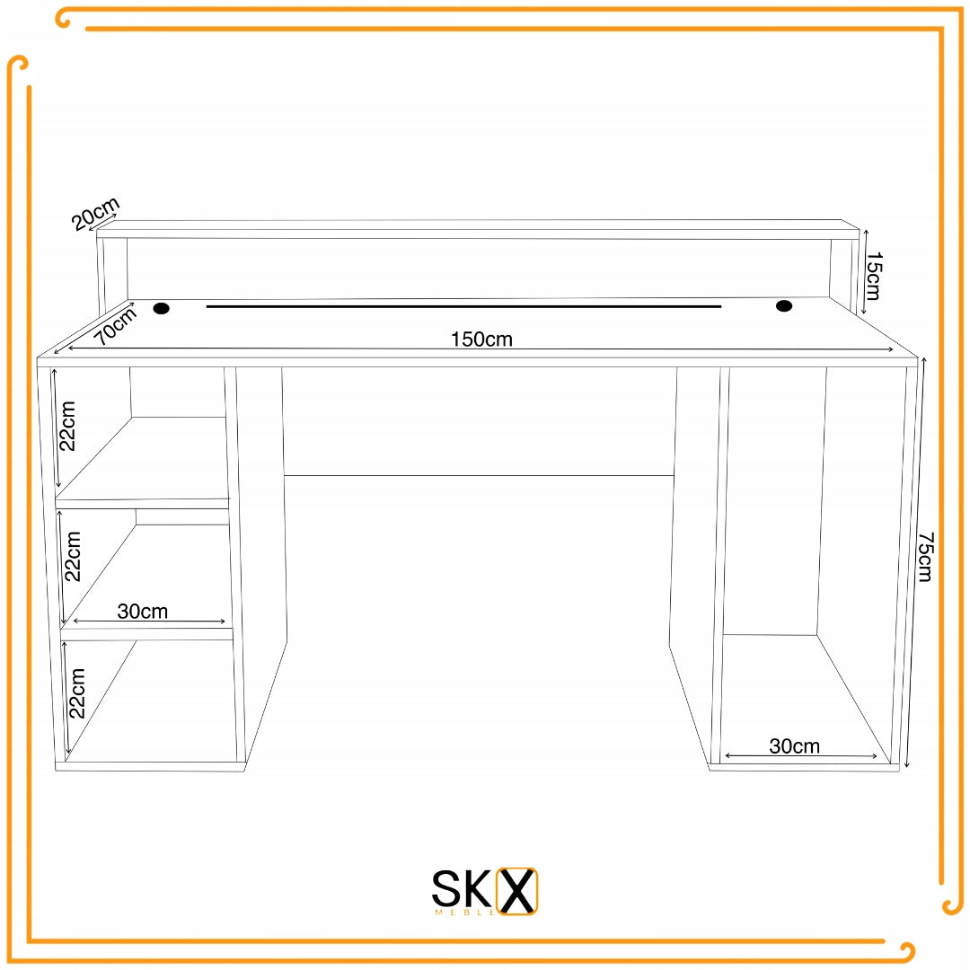 Computer Gaming Desk Enigma XL LED Black Brand SKXMeble