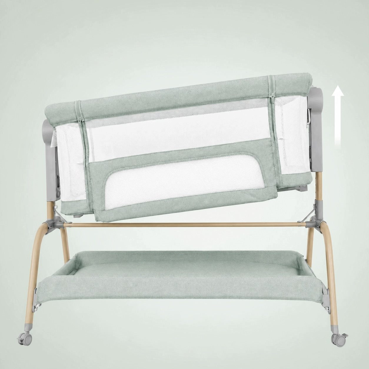 Concepthood Nestwell Crib with Crib Sage Green Packaging status original