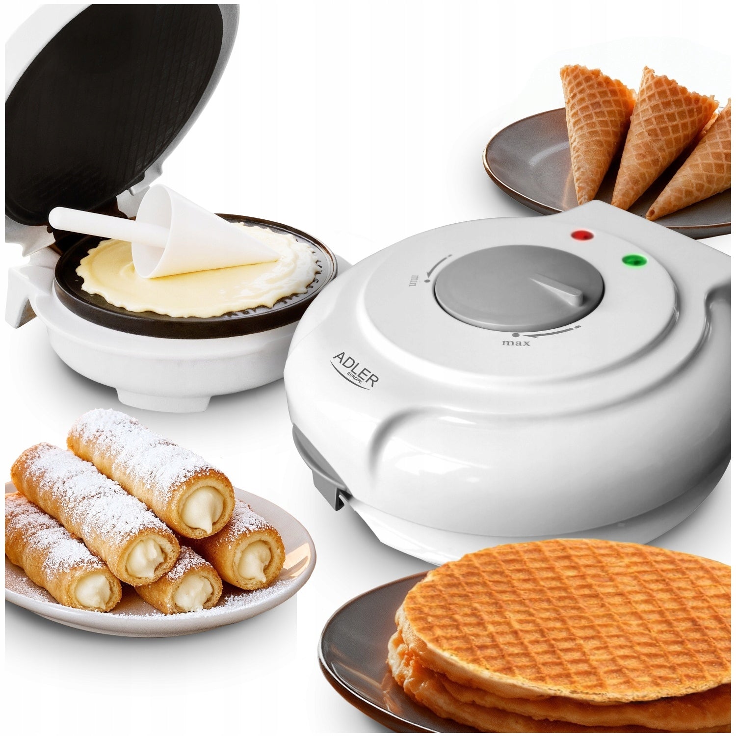 Cone Wafer Toaster Electric Tube Strong 1500W Non-stick