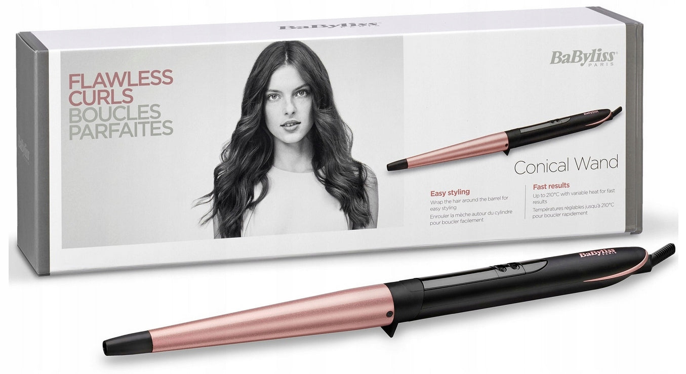 Conical curling iron Babyliss C454E Rose Quartz