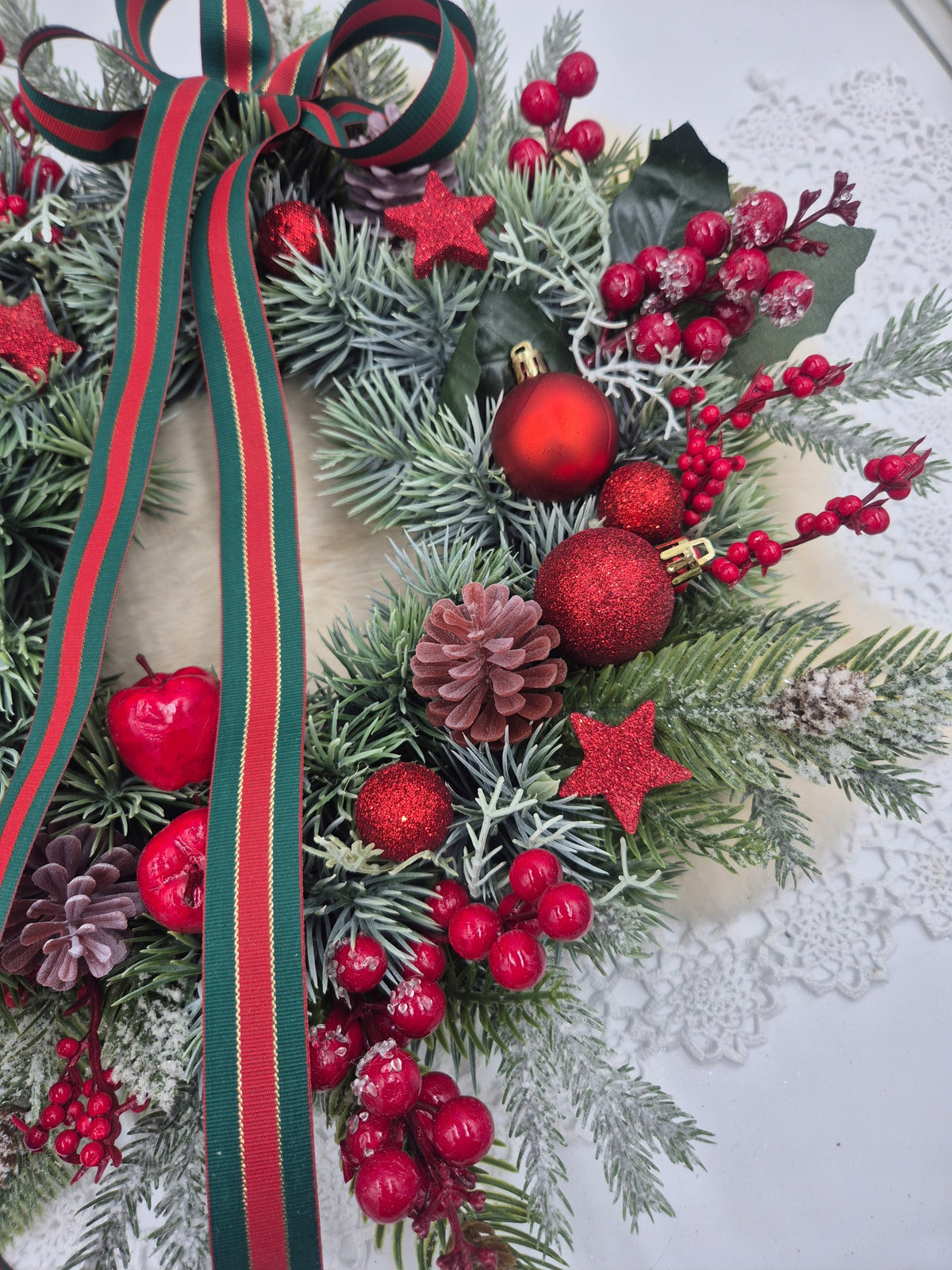 Coniferous wreath for door 45cm Christmas wreath Christmas red Brand no brand